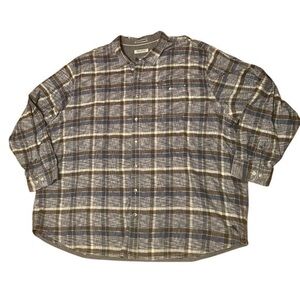 5XLB Mens Tommy Bahama Canyon Beach Flannel Long Sleeve Button Shirt 5XL Plaid